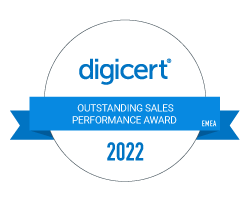 DigiCert Outstanding Sales Performance 2022 Award